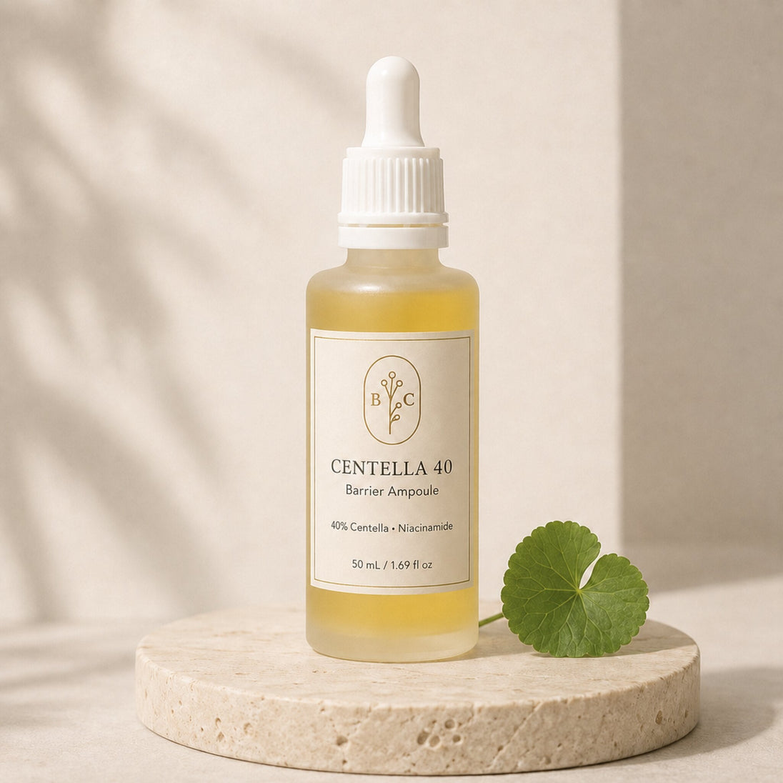 Bubble Clinic Centella 40% Barrier Ampoule in a 50 mL frosted dropper bottle