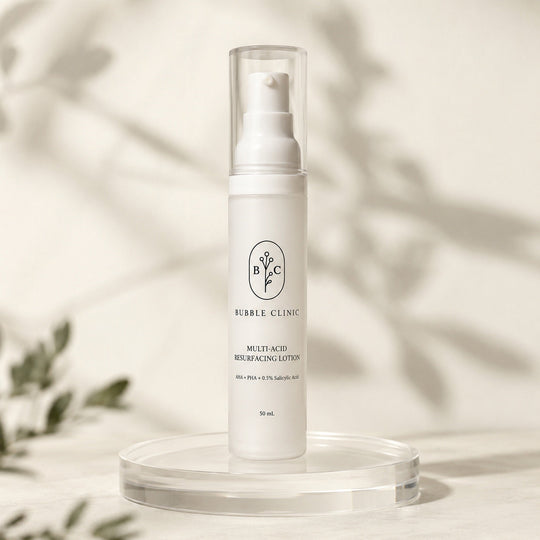 Bubble Clinic Multi-Acid Resurfacing Lotion AHA PHA 0.5% salicylic acid 50 mL narrow airless bottle