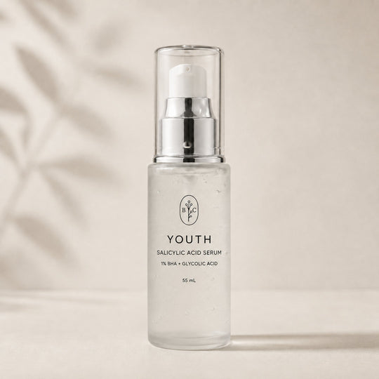 Youth salicylic acid serum with 1% BHA and glycolic acid for blemish-prone skin, 55 mL