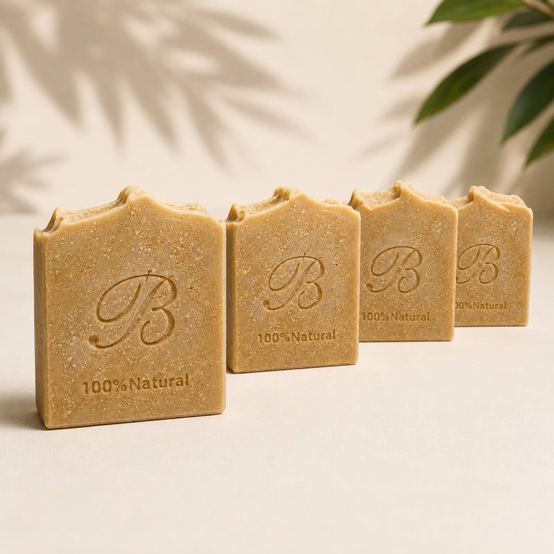 Four handmade emu oil sulphur MSM soap bars for oily congested and blemish-prone skin