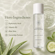 Micellar water hero ingredients with hyaluronic acid vitamin B5 aloe vera and cucumber