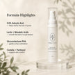 Multi-Acid Resurfacing Lotion formula highlights with 0.5% salicylic acid, lactic and mandelic acids, gluconolactone PHA, Centella and panthenol