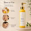 How to use vitamin C turmeric brightening face wash: pump, massage over damp skin and rinse