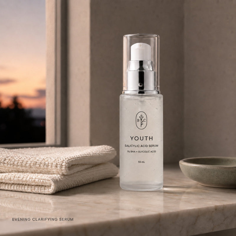 Evening clarifying salicylic acid serum for clogged pores and blemish-prone skin