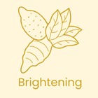 Outline of a flower with 'Brightening' text on a beige background