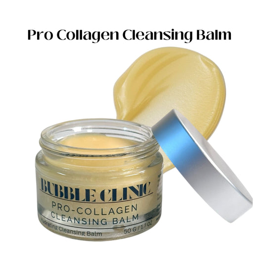 Open jar of Cleansing Balm with creamy texture and balm smear – rich, nourishing makeup remover balm and face wash for dry, sensitive skin.