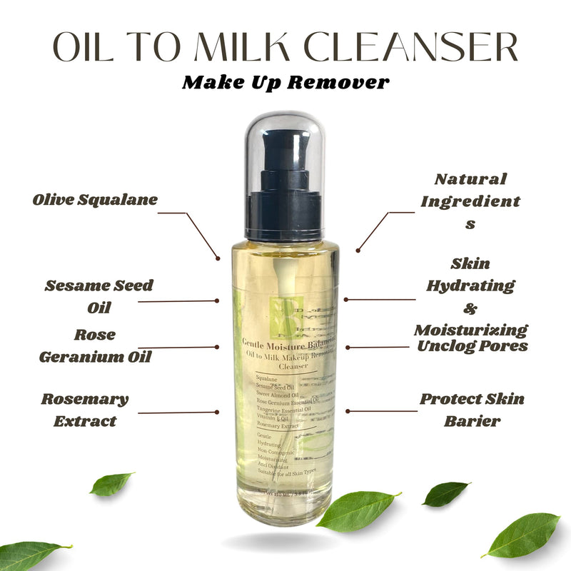Bubble Clinic oil-to-milk facial cleansing oil in a glass pump bottle for removing makeup and sunscreen.
