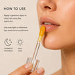 Applying turmeric bakuchiol lip mask with applicator for daily care or overnight lip treatment