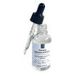 Open bottle of Plumping Hyaluronic Acid Serum with dropper placed to the side, clearly displaying the transparent, lightweight serum texture designed for deep hydration and skin plumping.