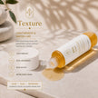 Bubble Clinic BHA Toner texture infographic featuring 2% Salicylic Acid with a lightweight, water-like, fast-absorbing formula that leaves a non-sticky, refreshing finish for oily and blemish-prone skin.