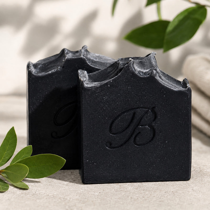 Bubble Clinic activated charcoal soap bars with tea tree, peppermint and eucalyptus