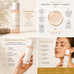 A four-panel promotional graphic for Advanced Pigment Correcting Toner. Hydrating brightening toner designed to visibly improve uneven skin tone while supporting healthy, radiant-looking skin with daily use.
