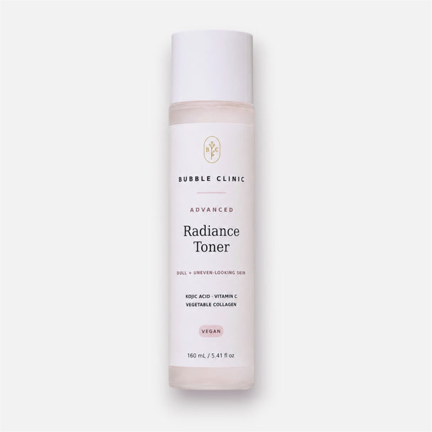 Bubble Clinic Advanced Radiance Toner Australia with kojic acid, niacinamide and vitamin C, 160 mL front-facing bottle