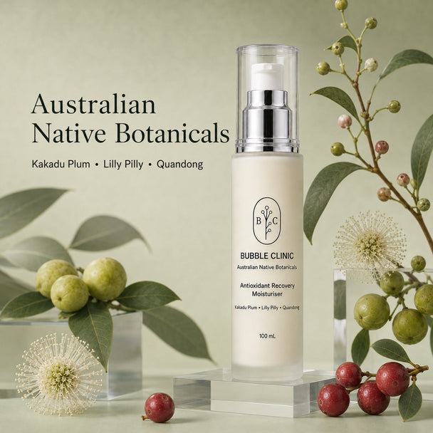 Bubble Clinic Antioxidant Recovery Moisturiser with Kakadu Plum, Lilly Pilly and Quandong Australian native botanical ingredients