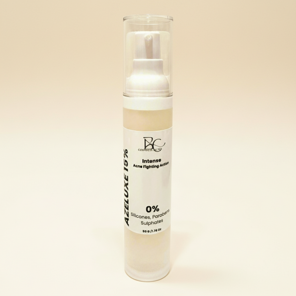 azelaic acid Skincare product bottle with label on a light beige background representing best azelaic acid cream Australia for acne