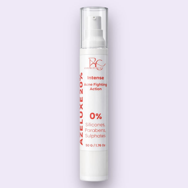 Azeluxe 15% Azelaic Acid Acne Treatment by BC Cosmeceuticals in White Airless Pump Bottle