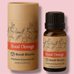 Blood Orange Essential Oil – Uplifting Citrus Aroma oil packaging on a pink background representing best PURE UNDILUTED blood orange essential oil Citrus sinensis Blood Orange Oil – Energising, Fresh, Premium Grade