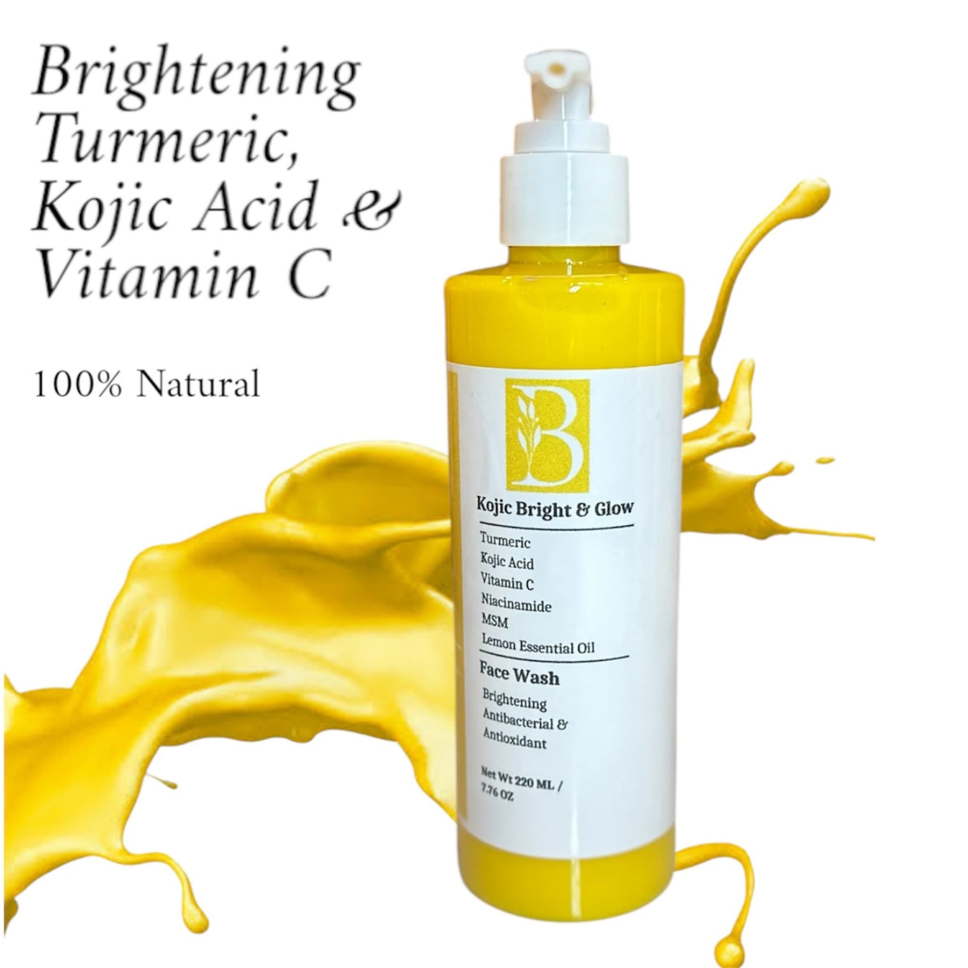 Brightening Turmeric & Kojic Acid Face Wash | Natural Turmeric Kojic Acid Cleanser - Bubble Clinic