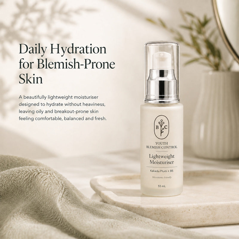 Daily lightweight moisturiser for oily, breakout-prone skin – Bubble Clinic Youth Blemish Control Australian botanical skincare