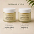 Exfoliating facial cream original scent and fragrance free options in 125 g jars