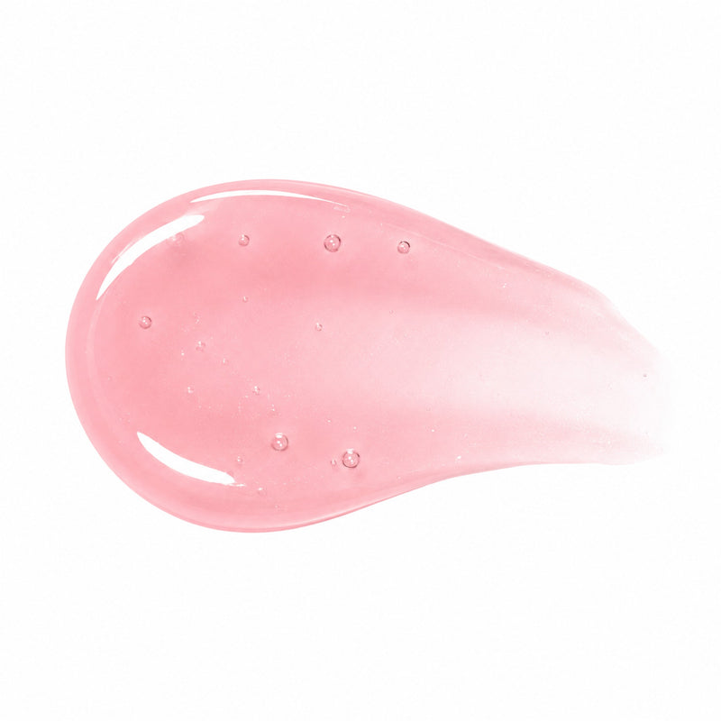 Pink Petal hydrating tinted lip oil swatch in soft sheer pink shade