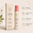 Bubble Clinic tinted lip balm Peach Nude with carton, shea butter and lanolin, Australian made lip balm