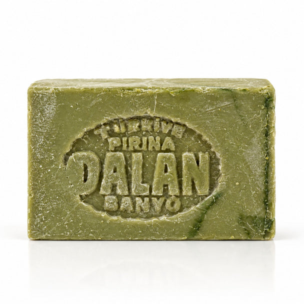 Dalan Pirina traditional Turkish olive oil soap 180g product hero on a clean light background