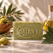 Traditional Turkish olive oil soap 180g in a Mediterranean-inspired lifestyle setting