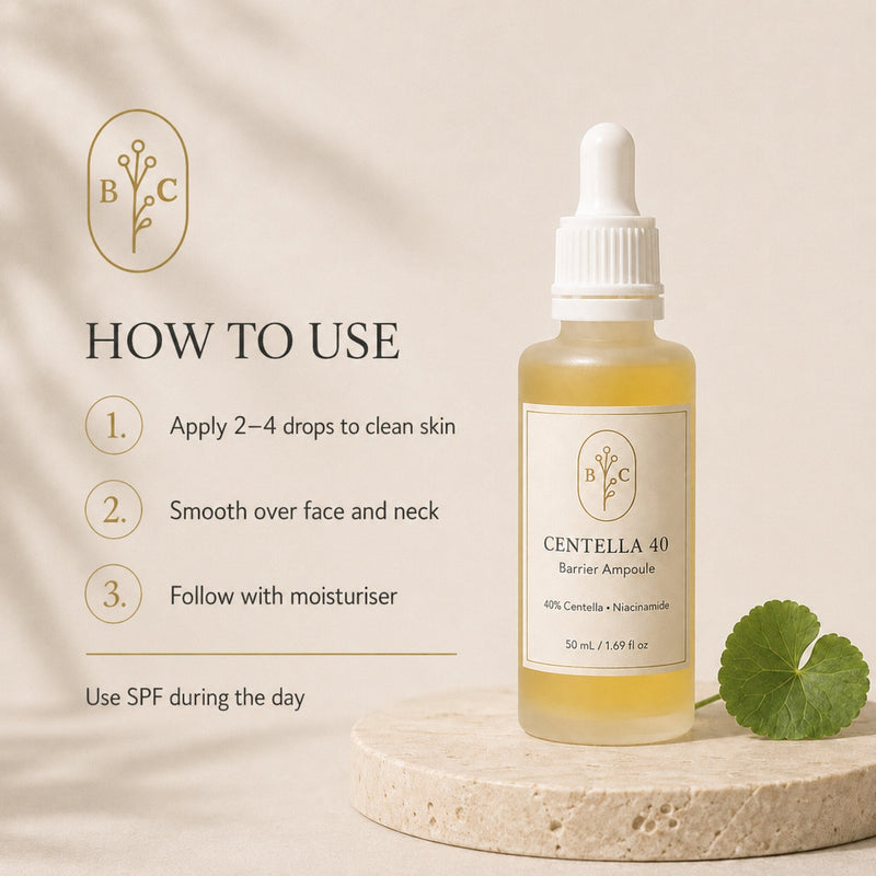 How to apply Centella 40% Barrier Ampoule before moisturiser