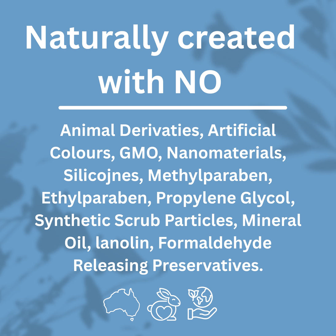 cleansing balm details no animal derivaties, no nanomaterials, no chemiclas or synthetic particals - all natural gentle cleansing routine for all skin and sensitive skin.