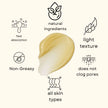 close up of swatch of cleansing balm reveals creamy, silky, lightweight texture to remove heavy and waterproof makeup without clogging pores.