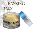 open jar of natural cleansing balm revealing creamy, lightweight texture, non greasy and gentle for all skin types