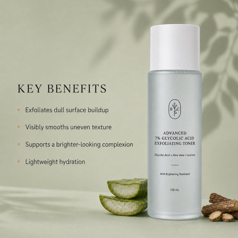 Exfoliating toner benefits for dull buildup, uneven texture and brighter-looking skin