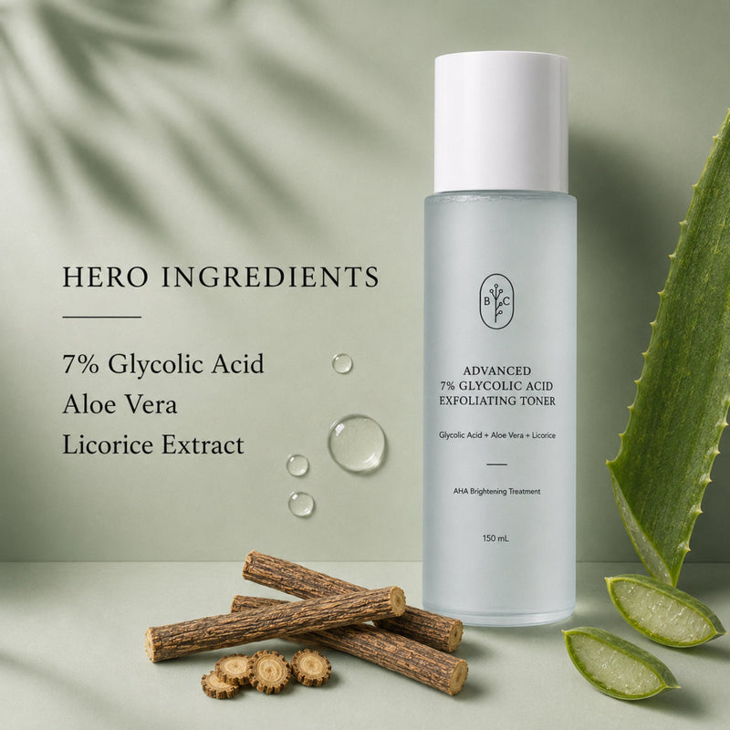 7% glycolic acid toner with aloe vera and licorice extract – AHA toner ingredients Australia