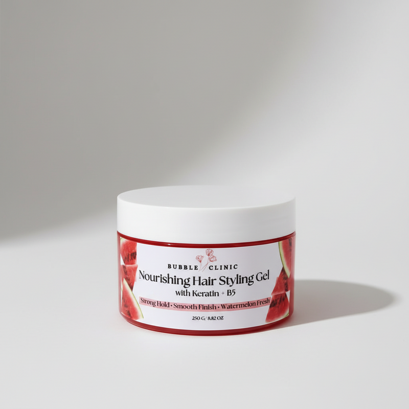 Watermelon Keratin Hair Styling Gel for strong hold.
