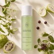 Noni skincare clarifying toner flat lay with Quora Noni and Australian botanical extracts for oily blemish prone skin