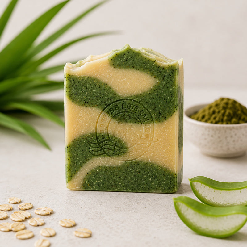 Bubble Clinic Aloe Vera and Plantain Botanical Soap handcrafted in Australia