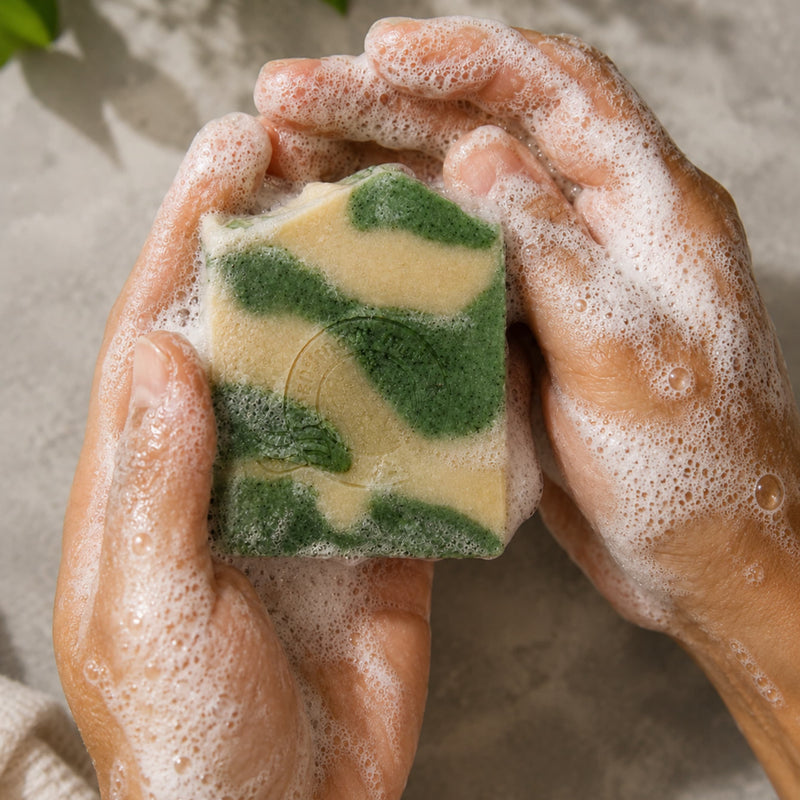 Creamy lather from Aloe Vera and Plantain Botanical Soap