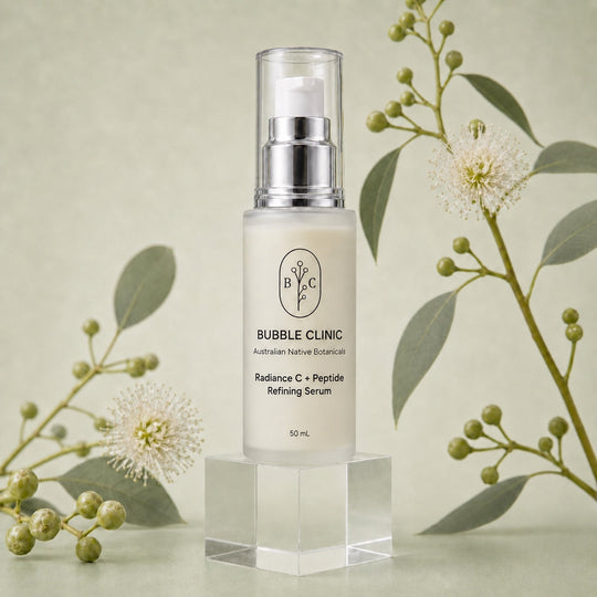Bubble Clinic Radiance C + Peptide Refining Serum 50 mL vitamin C serum with Australian native botanical styling