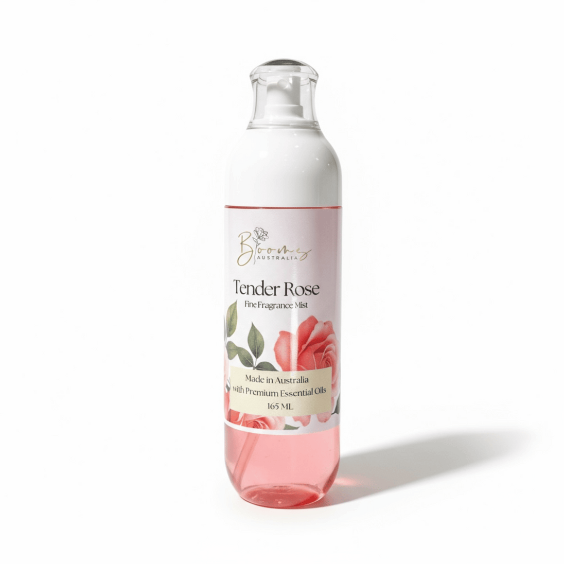 Bottle of 'Tender Rose' perfume fragrance mist with a white background representing clean and cruelty free australian perfumes
