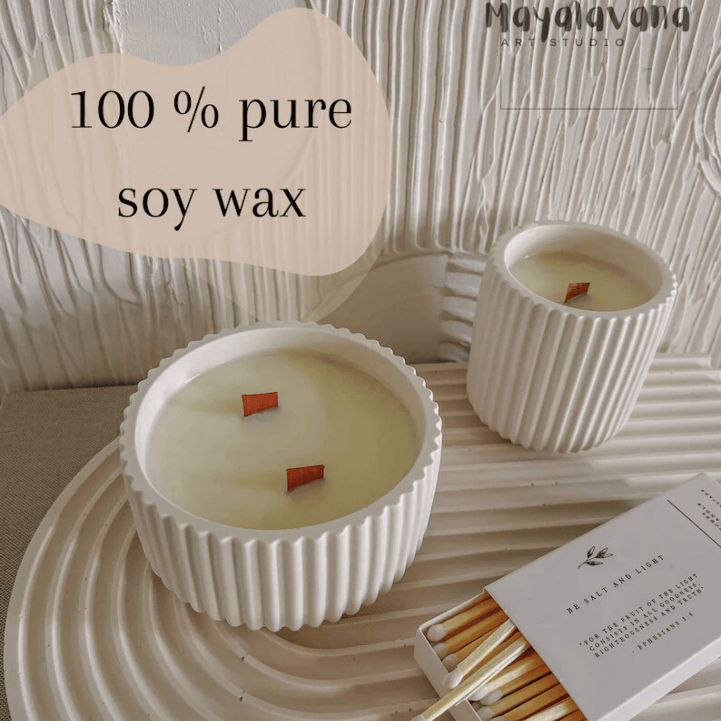 Soy wax candle concrete jar - Bubble Clinic