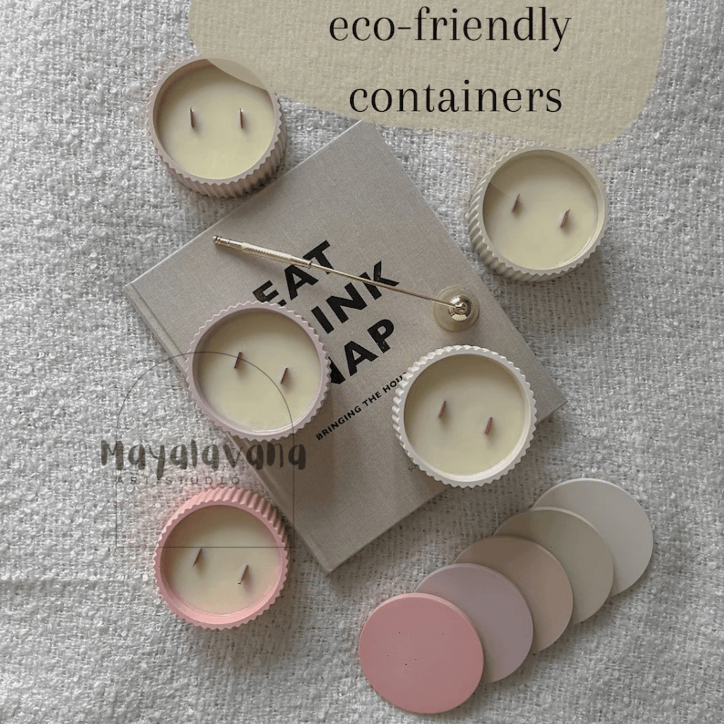 Soy wax candle concrete jar - Bubble Clinic