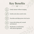 Key benefits of handmade sulphur soap with plantain and comfrey: gentle cleansing, soothing care and a conditioning skin feel.