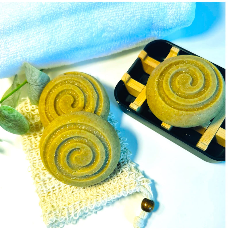 Green sulphur soap bars with moringa and wheatgrass