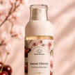 Close-up of Bubble Clinic Sweet Cherry Perfume Body Mist decorative floral label