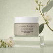 Bubble Clinic Triple-Action Resurfacing Facial Polish 120 g in frosted jar on soft sage studio background with Australian native botanicals
