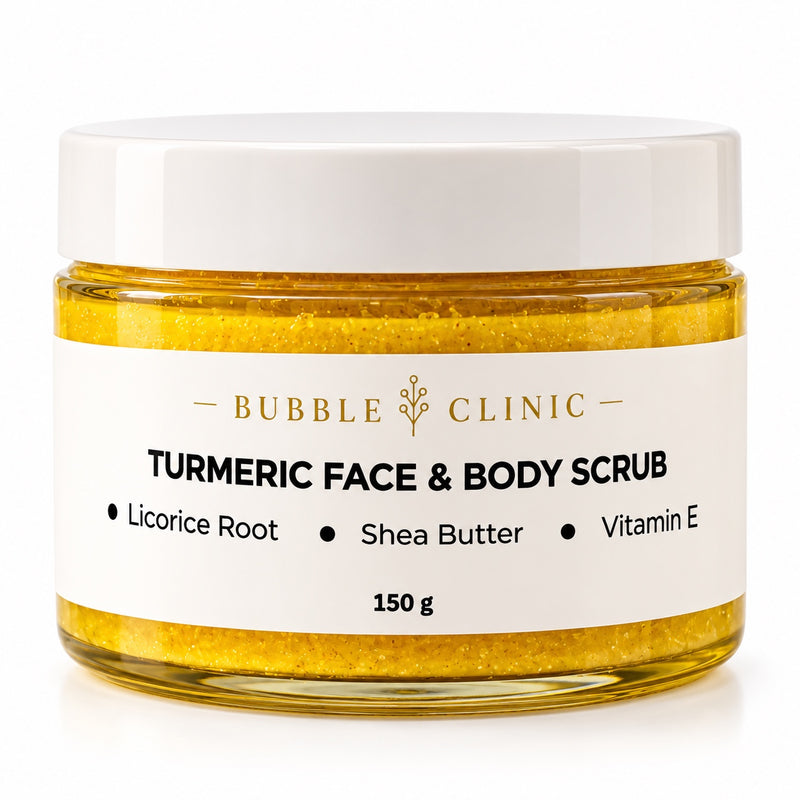 Turmeric face and body scrub Australia 150 g brightening exfoliant with licorice root and shea butter