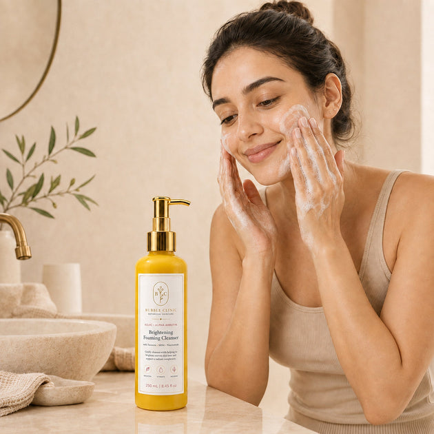 Turmeric face cleanser with kojic acid and alpha arbutin for dull uneven-looking skin