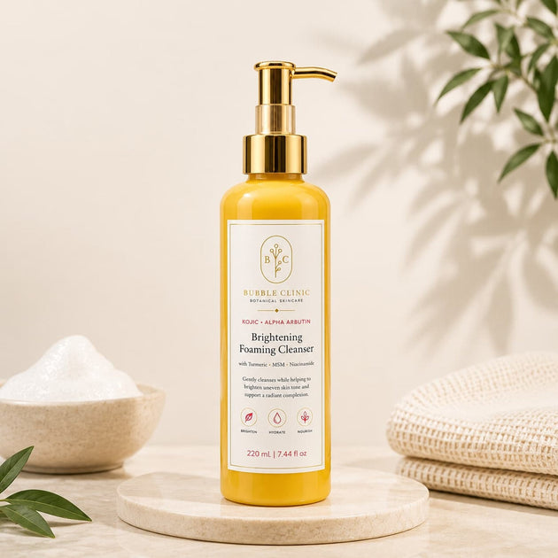 Bubble Clinic Brightening Foaming Cleanser with kojic acid, alpha arbutin, turmeric and niacinamide