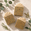 Volcanic sulphur and MSM soap Australia flat lay with handmade natural soap bars